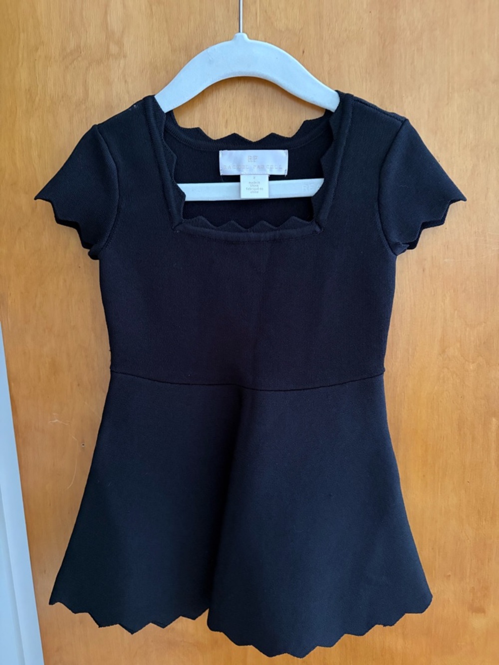 Toddler girls Black Scallop Rachel Dress*matching women’s dress available*